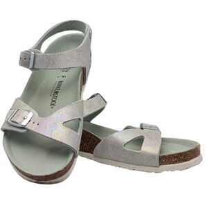 Birkenstock Rio Kids Shimmer Silver Sandals Size Kids 34 / Bid Kids 3-3.5
